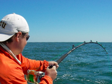 Fighting a fish in Hilton Head