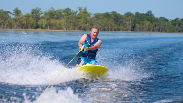 kneeboard rider on hilton head watersports trip